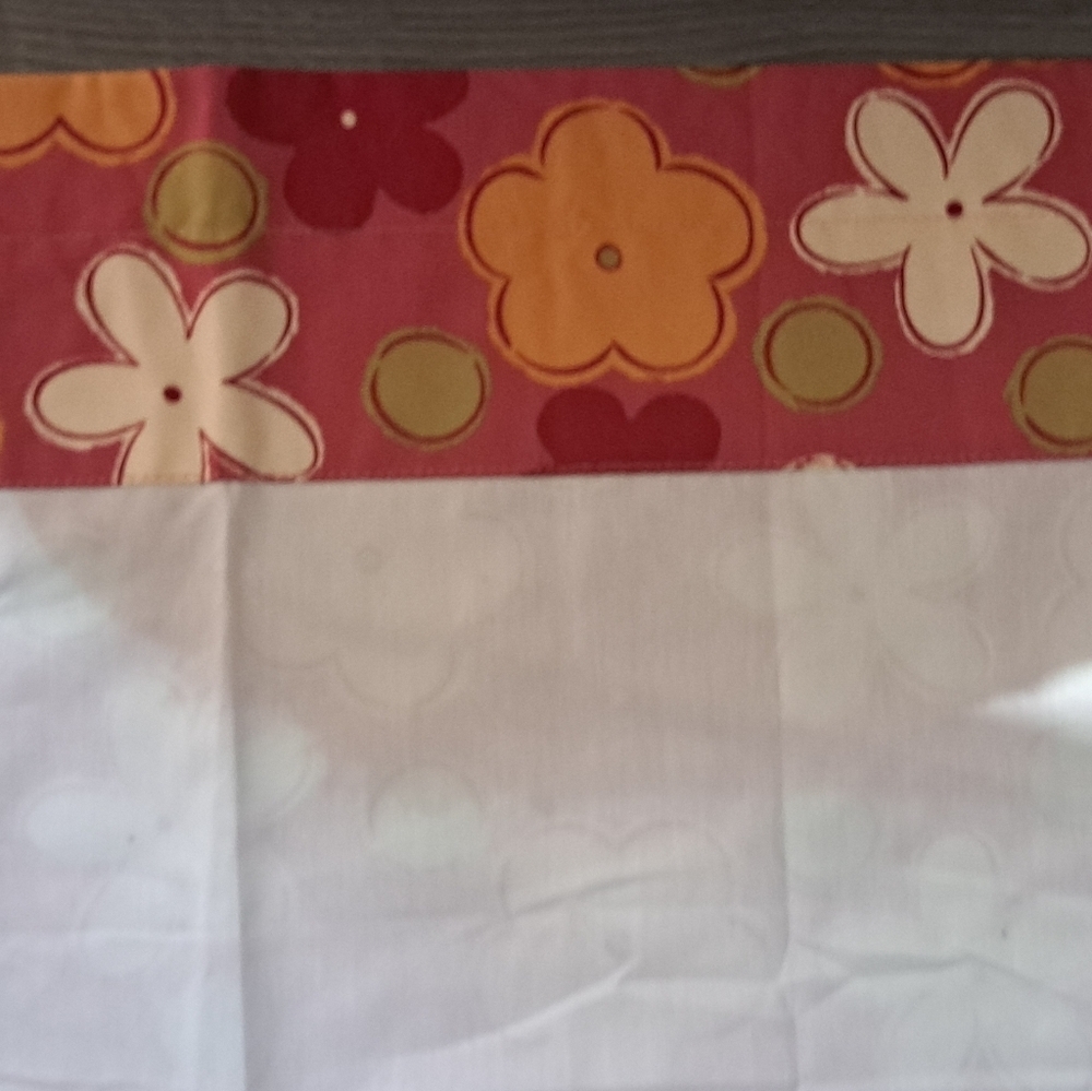 VIBRANT BOLD flower power curtain valance lined pink MOD rod pocket coastal - Picture 6 of 8